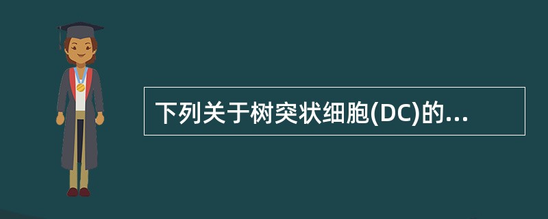 下列关于树突状细胞(DC)的描述错误的是()