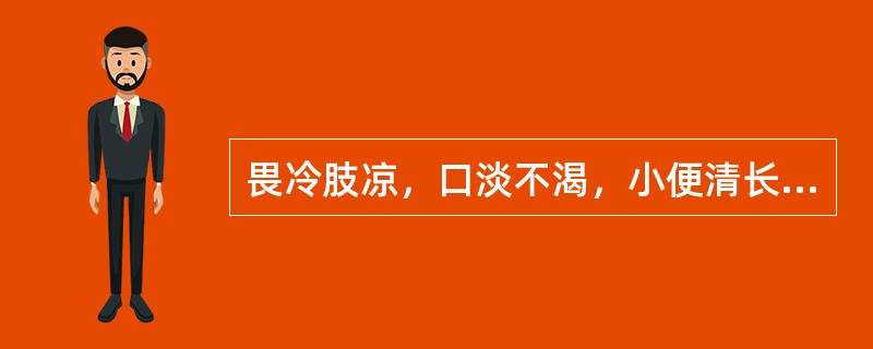 畏冷肢凉，口淡不渴，小便清长，大便稀薄，舌淡胖，苔白滑，脉沉迟无力，证属（）