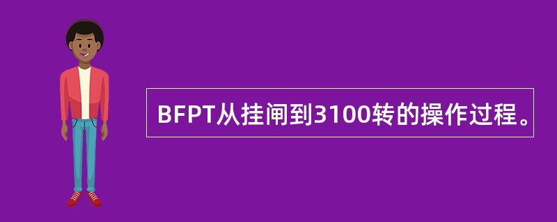 BFPT从挂闸到3100转的操作过程。