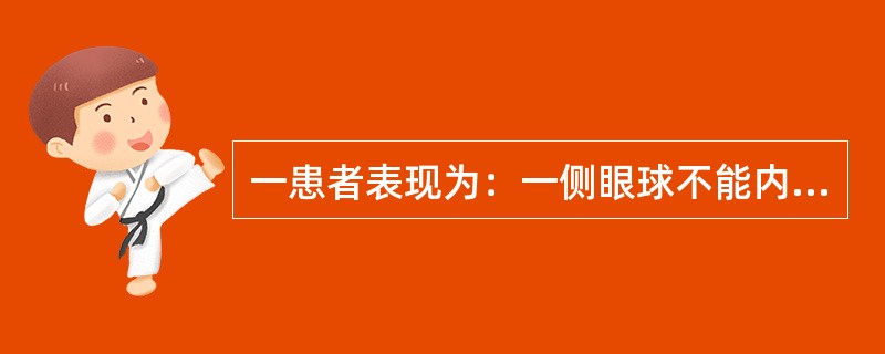 一患者表现为：一侧眼球不能内收和外展，对侧眼球不能内收只能外展，外展时有眼震，但