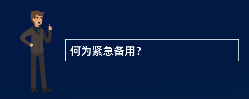 何为紧急备用？