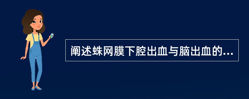 阐述蛛网膜下腔出血与脑出血的鉴别诊断。
