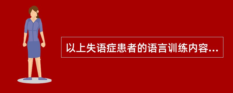 以上失语症患者的语言训练内容中，请选出运动性失语患者的最佳训练项目（）