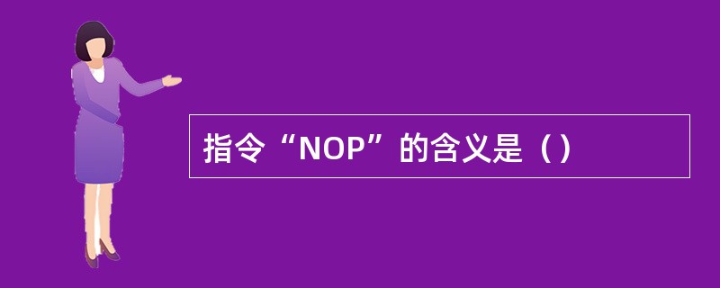 指令“NOP”的含义是（）