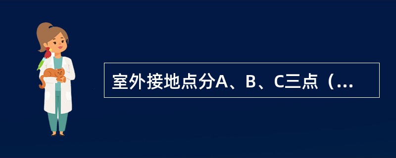 室外接地点分A、B、C三点（A点：距室外馈线头25-30cm；B点：水平天桥馈线