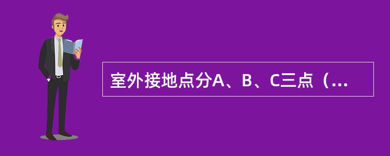 室外接地点分A、B、C三点（A点：距室外馈线头（）；B点：水平天桥馈线起弯处向上