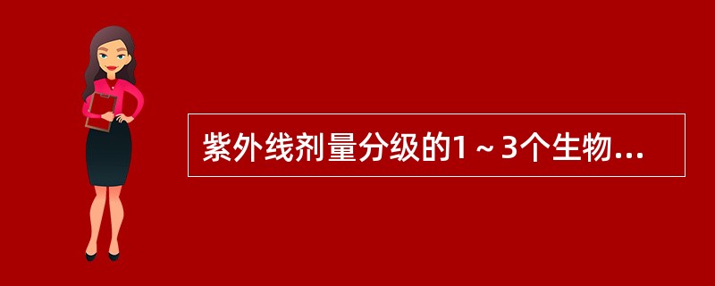 紫外线剂量分级的1～3个生物剂量（MED）是指（）