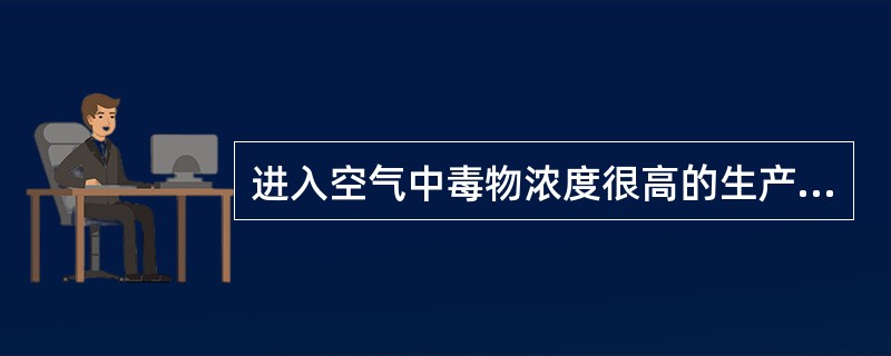 进入空气中毒物浓度很高的生产场所时应使用（）