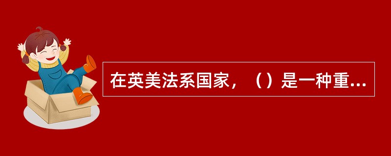 在英美法系国家，（）是一种重要的法源。