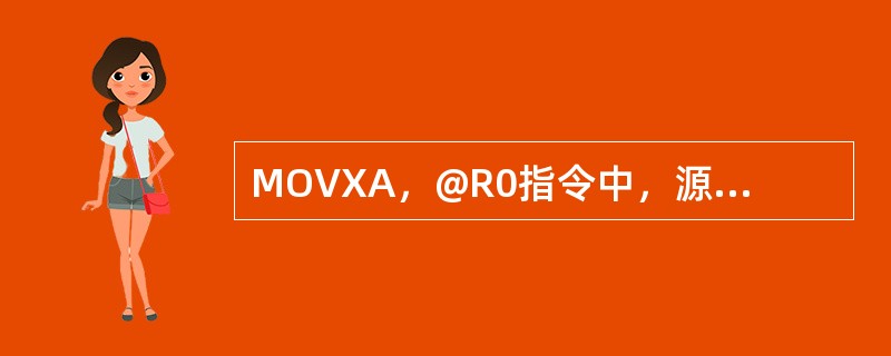 MOVXA，@R0指令中，源操作数采用（）寻址方式，指令作用在（）区间。