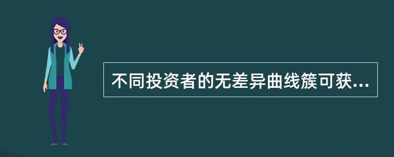 不同投资者的无差异曲线簇可获得各自的最佳证券组合，一个只关心风险的投资者将选取（