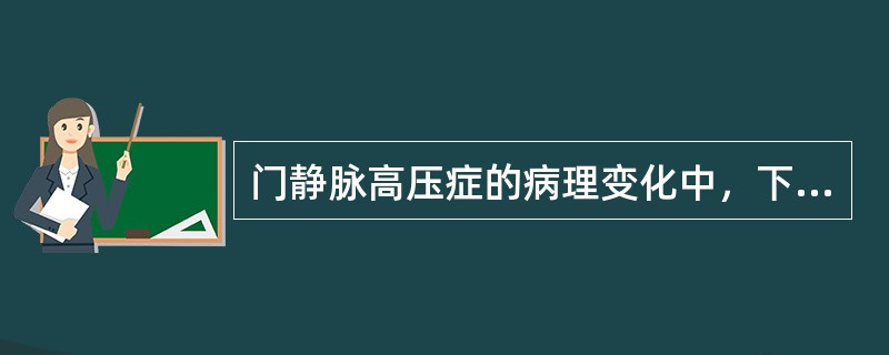 门静脉高压症的病理变化中，下列错误的是()