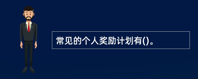 常见的个人奖励计划有()。