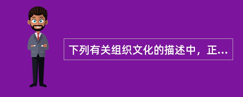 下列有关组织文化的描述中，正确的有()。