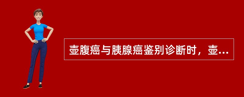 壶腹癌与胰腺癌鉴别诊断时，壶腹癌一般不会出现的异常是（）。