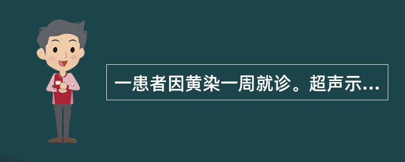 一患者因黄染一周就诊。超声示肝脏肿大，回声增强，肝内胆管树枝状扩张，肝外胆管未显