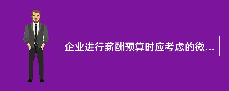 企业进行薪酬预算时应考虑的微观环境不包括（）