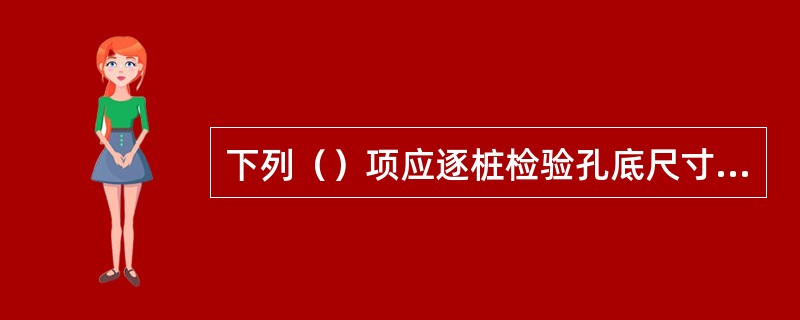 下列（）项应逐桩检验孔底尺寸和岩土情况。（）