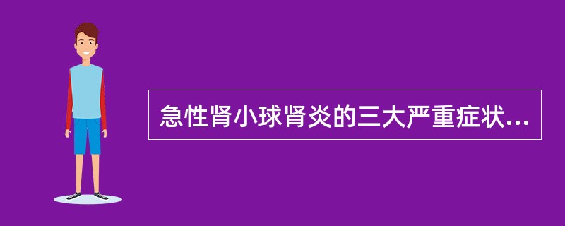 急性肾小球肾炎的三大严重症状有（）、（）和（）。