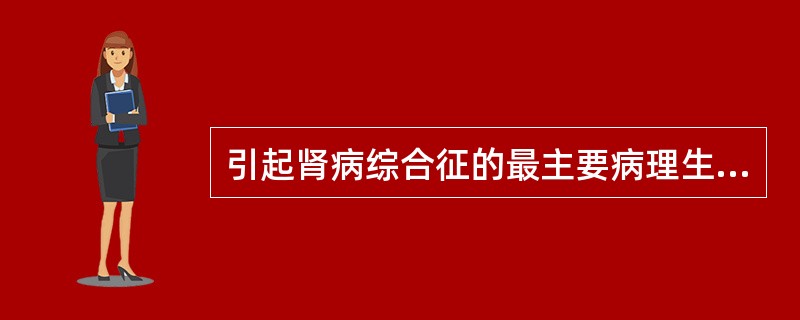 引起肾病综合征的最主要病理生理改变是（）