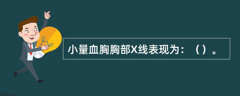 小量血胸胸部X线表现为：（）。