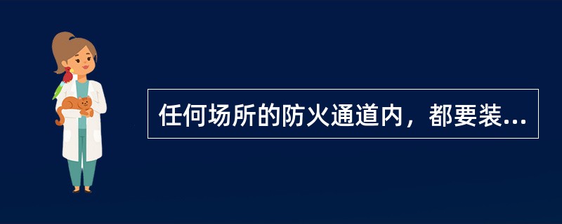 任何场所的防火通道内，都要装置（）。