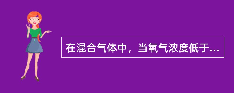 在混合气体中，当氧气浓度低于（）%时，瓦斯就失去爆炸的可能性。