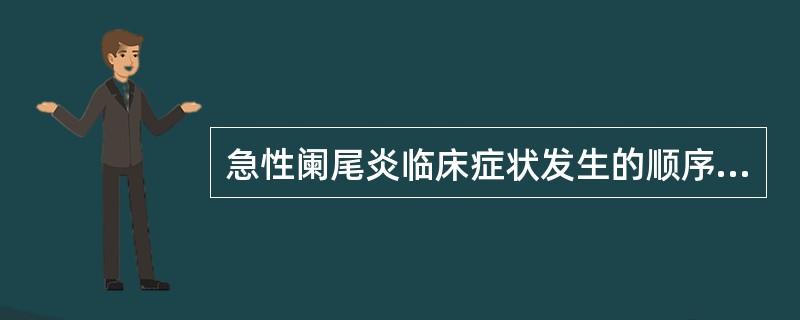 急性阑尾炎临床症状发生的顺序一般为（）