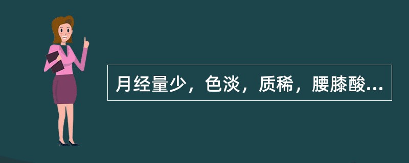 月经量少，色淡，质稀，腰膝酸软，头晕耳鸣，足跟痛，或夜尿多，舌淡，脉沉弱。治法是