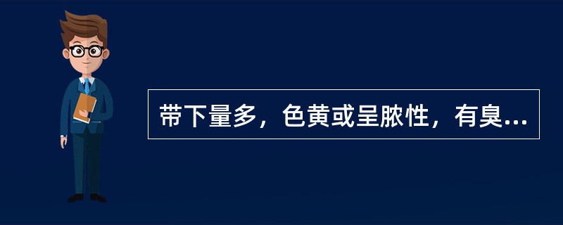 带下量多，色黄或呈脓性，有臭气，阴部瘙痒，口苦口腻。辨证为（）