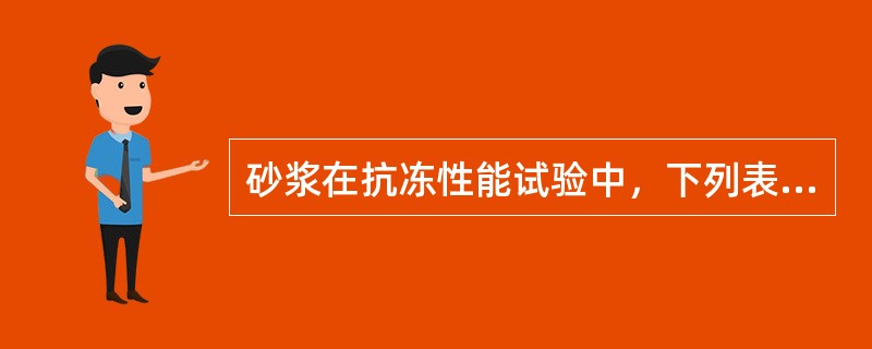 砂浆在抗冻性能试验中，下列表述中正确的是（）。