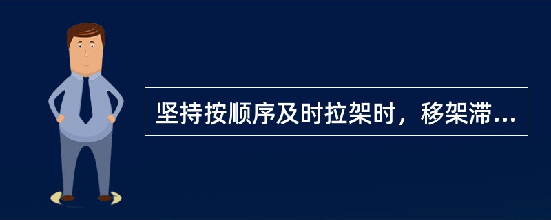 坚持按顺序及时拉架时，移架滞后煤机不超过（）架。