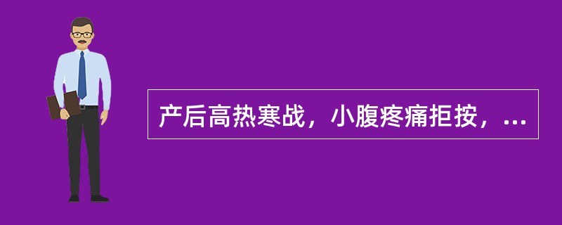 产后高热寒战，小腹疼痛拒按，恶露量较多，色紫暗如败酱，有臭味。多属（）