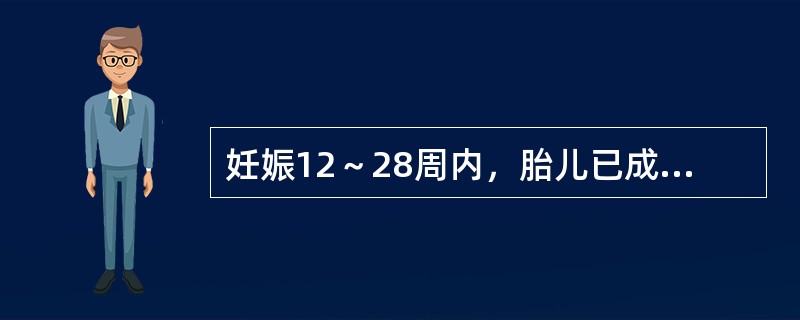 妊娠12～28周内，胎儿已成形而自然殒堕者，称为（）