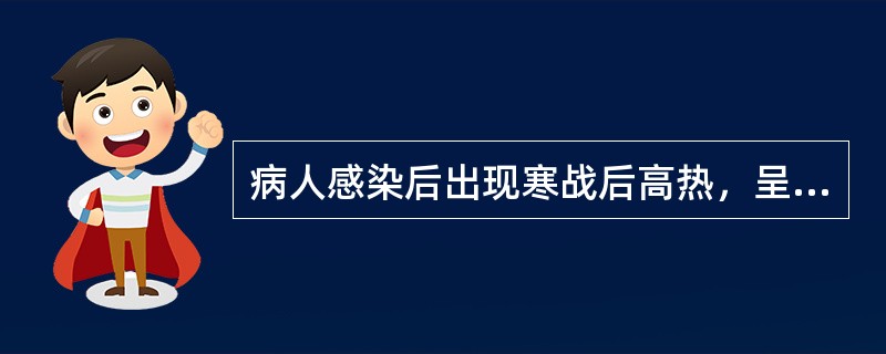 病人感染后出现寒战后高热，呈稽留热，皮肤粘膜有瘀血点，嗜睡，血液细菌培养阳性，无