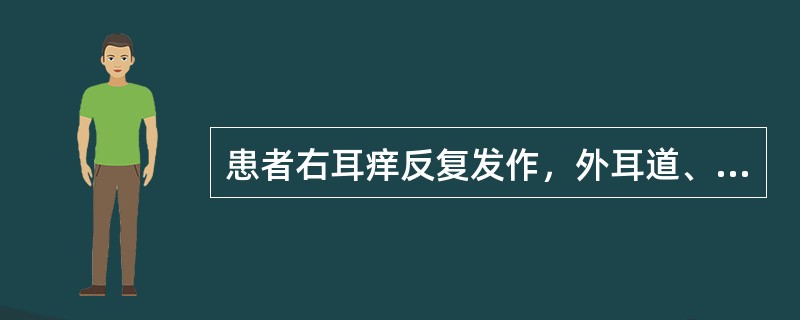 患者右耳痒反复发作，外耳道、耳郭及周围皮肤增厚、粗糙、皲裂，表面有痂皮，应诊为：