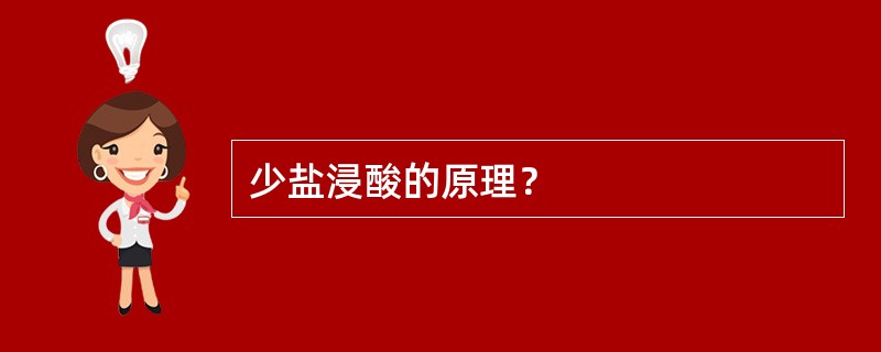 少盐浸酸的原理？