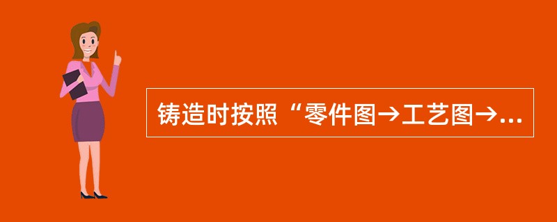 铸造时按照“零件图→工艺图→铸型→模样→铸件→零件”排序生产是正确的。