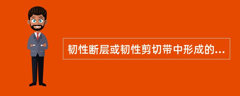 韧性断层或韧性剪切带中形成的断层岩称为（）。