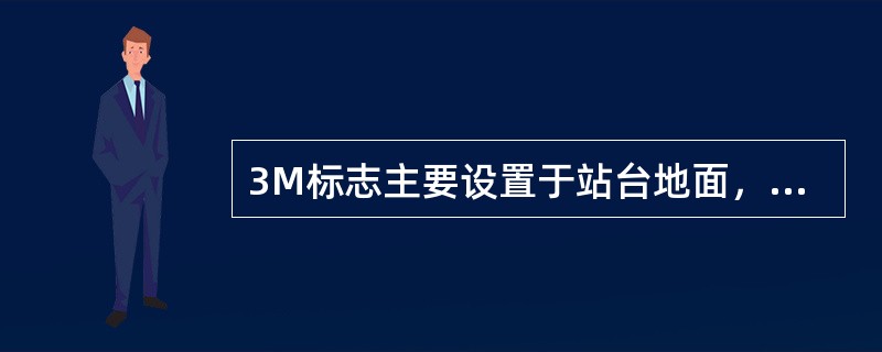 3M标志主要设置于站台地面，包括“（）”、“（）”字样的贴条、上下车箭头等。