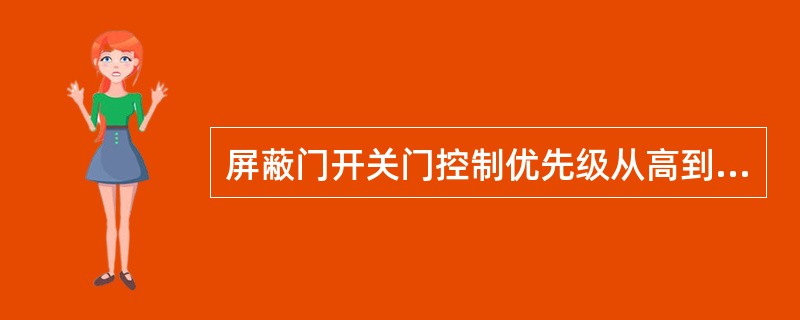 屏蔽门开关门控制优先级从高到低依次为：（）操作、（）操作、系统自动级控制。