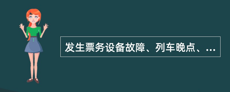 发生票务设备故障、列车晚点、（）、（）等紧急情况时，可开启边门。