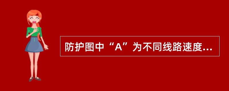 防护图中“A”为不同线路速度等级的列车紧急制动距离，有行包列车运行的线路，A不得