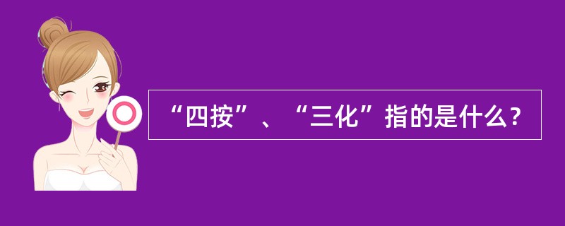 “四按”、“三化”指的是什么？