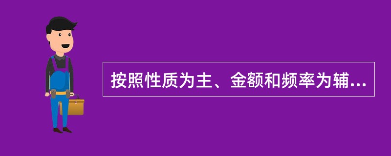 按照性质为主、金额和频率为辅的分类原则，准风险事件划分为重点关注、关注、一般关注