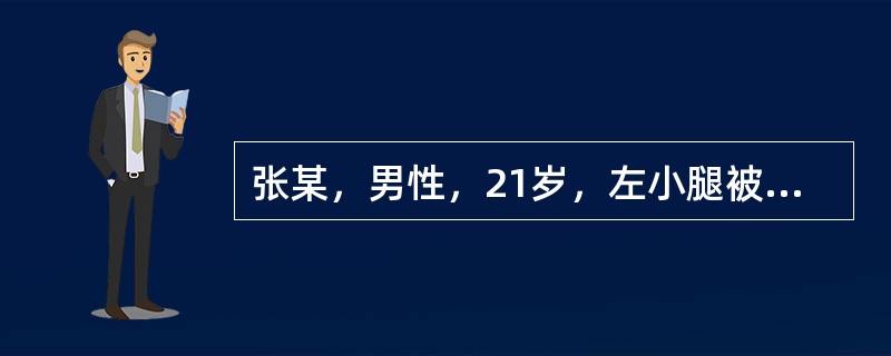 张某，男性，21岁，左小腿被钝性暴力打击，形成闭合性损伤，其局部处理下列哪项是错