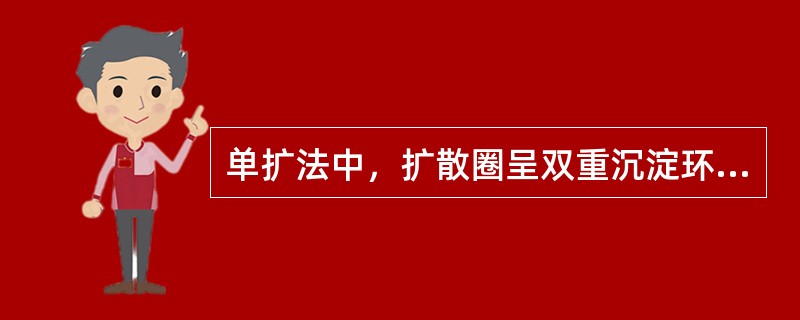 单扩法中，扩散圈呈双重沉淀环原因是（）