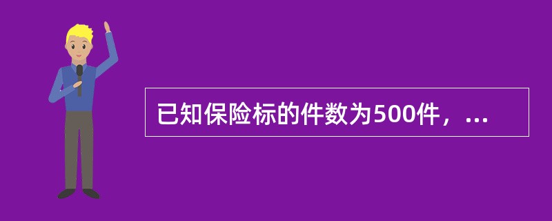 已知保险标的件数为500件，全部保险标的保险金额为300万元，发生保险事故的次数