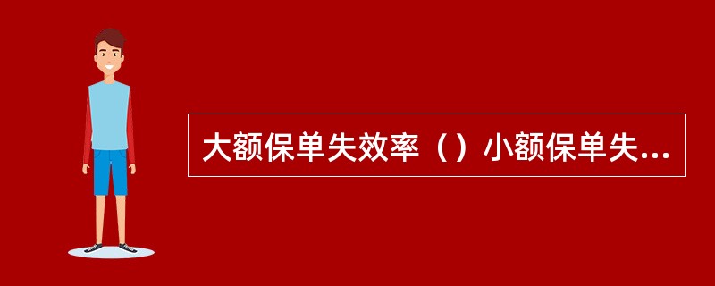 大额保单失效率（）小额保单失效率。