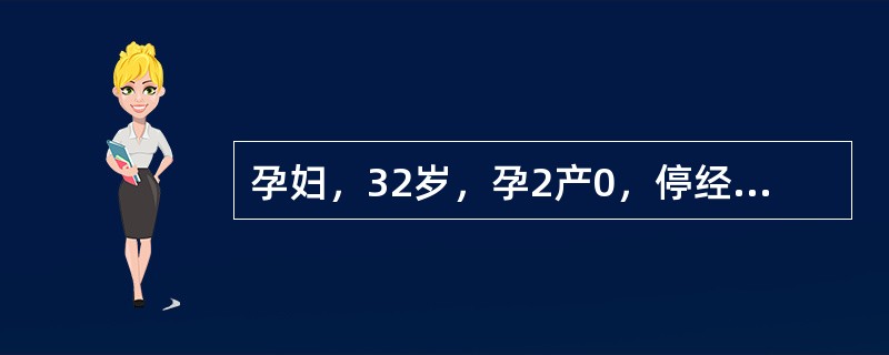 孕妇，32岁，孕2产0，停经12周5d。孕6周时尿HCG阳性。超声：宫腔内未见胎